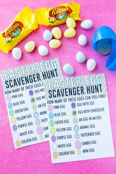 easter egg scavenger hunt printables and candy