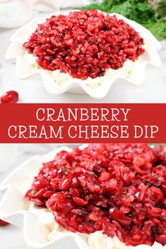 cranberry cream cheese dip is an easy and delicious appetizer