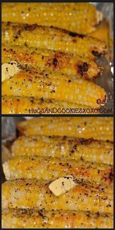 grilled corn on the cob with butter and seasoning