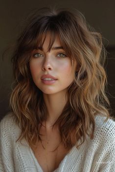 Lob With Bangs, Textured Haircut, Haircuts With Bangs, Hair Envy, Layered Hair, Hairstyles With Bangs