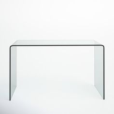 a clear glass table on a white background with no one around it or someone else