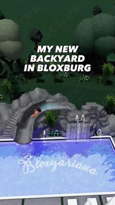 Fun Builds In Bloxburg, Bloxburg Outside Pool Ideas, Bloxburg Hot Tub Ideas, Pool Ideas Bloxburg Aesthetic, Back Garden Bloxburg, Bloxburg Pool Ideas With Slide, Bloxburg Water Slide Ideas, Bloxburg Pools Ideas, Bloxburg Modern Pool Ideas