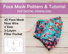 This tutorial will help you create a fitted face mask that is shaped to comfortably hug your face for better sealing. The mask will have a pocket to add a filter of your choosing as well as a path for a bendable nose wire. I have created a step by step guide with detailed photos to help you create Binding Covers, Easy Face Mask Diy, Mask Pattern, Easy Face Masks, Dust Mask, Fabric Strips, Sewing Projects For Beginners, Sewing Skills, Step By Step Guide