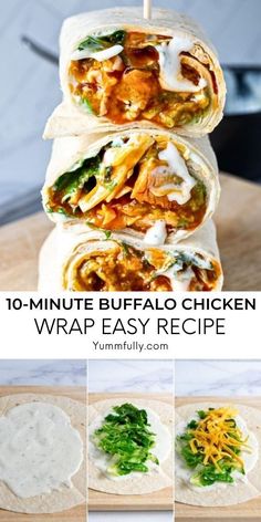 the ultimate buffalo chicken wrap recipe is easy to make and delicious for lunch or dinner