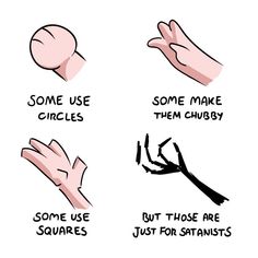 some hand gestures are shown with the words, some use circles and some them chubby