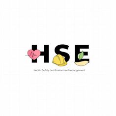 the logo for hse health, safety and environment management services is shown in black on a white background