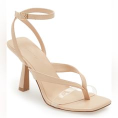 Nwt! Open Edit Tan Addison Ankle Strap Sandal, Size 8m Includes Box! Brand New! Size 8m A Clear Strap Swoops Underneath The Thong Vamp Of This Sculptured Heel Sandal Secured With A Slim Adjustable Ankle Strap. 4" Heel (Size 8.5) Synthetic Upper And Lining/Rubber Sole Imported Ankle-high Sandals With Wrapped Heel, Ankle-high Synthetic Sandals With Wrapped Heel, Ankle-high Sandals With Wrapped Heel In Synthetic, Beige Ankle-high Summer Heels, Beige Ankle-high Heels For Summer, Cream Ankle-high Summer Heels, Nordstrom Shoes, Nordstrom Women, Heel Sandal