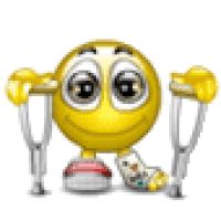 an emoticive smiley face holding two large metal utensils