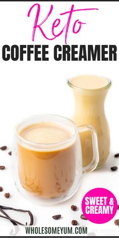 Keto Coffee Creamer Low Carb Coffee Creamer, Sugar Free Coffee Creamer, Keto Coffee Creamer, Keto Coffee Recipe, Grow Garlic, Homemade Coffee Creamer, Coffee Creamer Recipe, Creamer Recipe, Keto Drinks