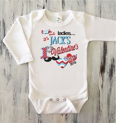 Valentines Day Onesie, My First Valentines Day, Baby Boy Easter Outfit Infants, First Valentines Day, Baby Boy Easter, Boys Easter Outfit, Valentines Day Funny, Kids Valentines, Boys Easter