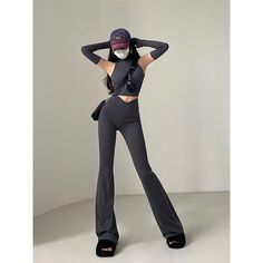 0 High Waist Gray Elastane Pants, High Stretch Gray Elastane Pants, Gray High Stretch Elastane Pants, Gray Elastane Bottoms, High Waist Gray Elastane Bottoms, High Waist High Stretch Gray Pants, Gray High Waist High Stretch Pants, Gray High-stretch Elastane Bottoms, Gray Stretch Straight Pants