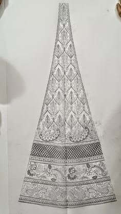 a drawing of a christmas tree made out of paper