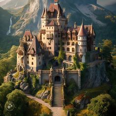 an image of a castle in the mountains