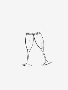 two glasses of champagne on a white background