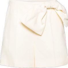 Chic Spring Bottoms With Bow, Chic Beige Shorts, Elegant Wide Leg Beige Shorts, Chic Beige Bermuda Shorts, Chic Cream Shorts For Day Out, Feminine Off White Summer Bottoms, Elegant Off White Summer Bottoms, Feminine Off White Bottoms For Summer, Elegant Off-white Summer Bottoms