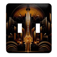 an art deco light switch plate cover