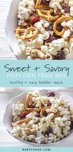 sweet and savory popcorn trail mix