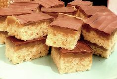 several pieces of cake sitting on top of a white plate