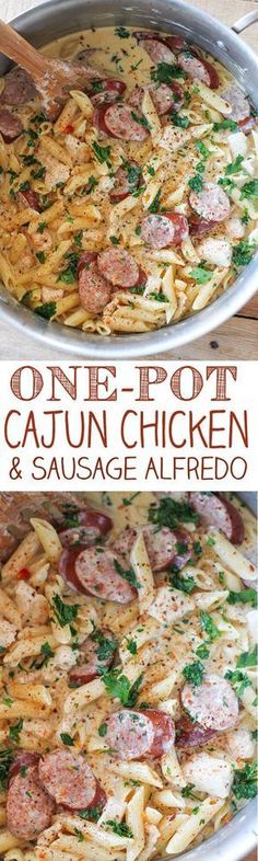 one pot cajun chicken and sausage alfredo