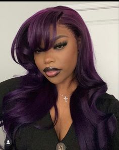 Dark Purple Hair, Purple Wig, Penteado Cabelo Curto, Dye My Hair, Baddie Hairstyles, Hair Inspo Color, Black Girls Hairstyles, Aesthetic Hair, Purple Hair