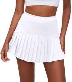 PRICES MAY VARY. Built-in Short: Skirts outer and built-in mesh shorts inner for ventilation. Liner is made of stretchy, breathable and quick dry fabric to keep you cool and safe when exercise. Features: Pleated skirts, high waisted, elastic waisted, mini length, four-way stretch, built in shorts with side pockets for balls / phones Golf Skirt with Pockets - This sports skirt has1 pockets. Side pockets to securely store tennis balls, cell phones, cards and other essentials. High Waist & Wide Wai Tennis Skirt Pattern, Golf Skorts, Sports Skirt, Golf Skirt, Pleated Tennis Skirt, Volley Ball, Pleated Skirts, Golf Skirts, Skirt For Women