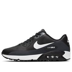 Nike Air Max 90 Golf 'Black' CU9978-002 (SNKR) Nike Air Max Dynamic Black Synthetic Shoes, Nike Air Max Black Dynamic Synthetic Shoes, Nike Air Max Black Synthetic For Sports, Black Nike Air Max Dynamic Style, Black Nike Air Max With Cushioning, Black Synthetic Nike Air Max Dynamic Style, Black Synthetic Nike Air Max For Sports, Dynamic Black Nike Air Max Sneakers, Casual Black Synthetic Golf Shoes