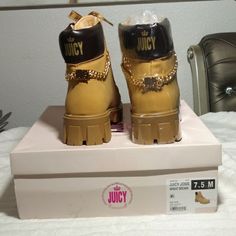 Brand New In The Box ,Juicy Fashion Boots It's A Beautiful Fancy Dressy Woman Fashion Boots Size 7.5 Brown Juicy Couture, Juicy Couture Boots, Black Winter Boots, Sequin Boots, Juicy Couture Shoes, Couture Shoes, Womens Rain Boots, Faux Fur Boots, Winter Vibes