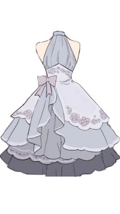 a drawing of a dress with flowers on it