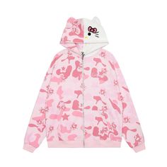 Hello Kitty Hoodie, Camouflage Hoodie, Pink Hello Kitty, Camo Hoodie, Hoodie Coat, Pink Hoodie