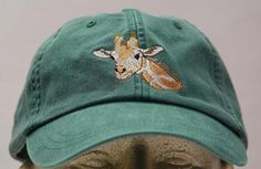 Embroidered Giraffe, Giraffe Hat, Hand Crochet Baby Blanket, Bear Hat, Embroidery On Clothes, Tangerine Orange, Embroidered Hats