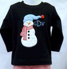 *Snowman Applique shirt *Name or monogram can be Added at no extra Charge *Boutique quality shirt *long sleeve Available Sizes: 12M, 18M, 2, 3, 4, 5, 6, 8 Please allow 7-10 for Production Playful Long Sleeve Holiday Tops, Cute Long Sleeve Holiday T-shirt, Playful Cotton Holiday Tops, Playful Cotton Tops For The Holiday Season, Cute Long Sleeve T-shirt For Holiday, Cute Long Sleeve Tops For Festive Occasions, Snowman Applique, Monogram Applique, Diy Applique