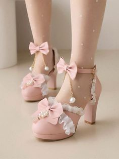 Pink Ballet Dress, Princess Heels, Pretty Pink Princess, Kawaii Shoes, Diy Bracelets Easy