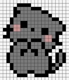 a cross stitch pattern with an image of a cat's face in black and white