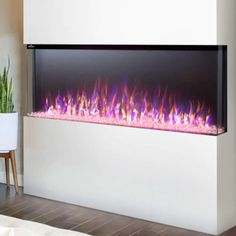 an electric fireplace in a living room