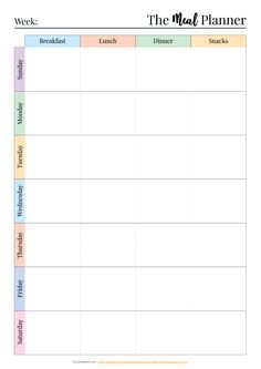 the meal planner is shown in this image