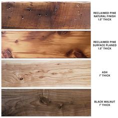 the different types of wood that are used to make furniture