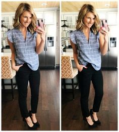 38 Comfortable Work Outfit Inspiration - ADDICFASHION Business Casual Sleeveless Top, Wear To Work Outfits, Outfit Flats, Comfortable Work Clothes, Work Outfits Frauen, Work Outfit Inspiration, Casual Work Wear, Work Wear Outfits