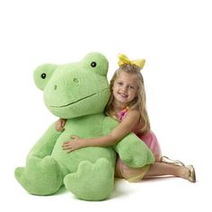 Online Exclusive Jumbo Spring Green Frog Spring Green Frog, Frog Stuffed Animal, Giant Plush, Dream Items, Frog Decor, Green Fur, Green Giant, Disney Day, Easter Traditions