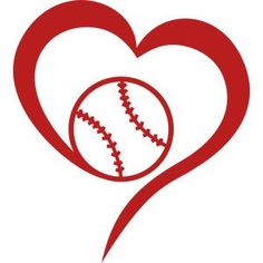 a heart with a baseball in it and the word love is written across the image