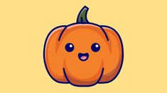 a cartoon pumpkin with an emoticive look on it's face and eyes