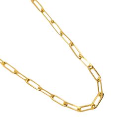 Our Rolo 18k Gold Filled 16” Paper Clip Link Chain is the perfect everyday necklace or for that special event. Perfect to wear on its own or stacked with other necklaces. Pair this chain with our Rolo Paper Clip Link Bracelet and Anklet to complete and elevate your outfit. -18K Gold Filled -Length 16”. Thickness 3.5mm - Hypoallergic and Nickel Free - Tarnish Free and Water Resistant Formal Paperclip Necklace With Delicate Chain, Formal Delicate Paperclip Chain Necklace, Gold Paper, Everyday Necklace, Rolo Chain, Chain Link Necklace, Paper Clip, Link Bracelets, Special Events