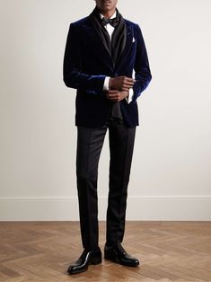 TOM FORD Shelton Slim-Fit Velvet Tuxedo Jacket for Men Velvet Jacket Men, Tom Ford Menswear, Tom Ford Tuxedo, Velvet Tuxedo Jacket, Creative Black Tie, Suit Inspiration, Party Outfit Men, Ball Room, Velvet Tuxedo