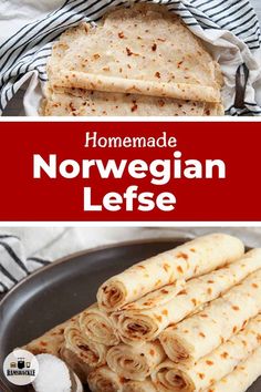 homemade norwegian leftover tortillas recipe with text overlay