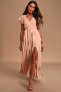 Chiffon Dress With Sleeves, Cruise Honeymoon, Cottage Grandma, Lost In The Moment, Blush Pink Maxi Dress, Blush Maxi Dress, Pink Chiffon Dress, Formal Dance, Lulus Dresses