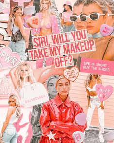 Collage Wallpaper Pink, Barbie Aesthetic Collage, Pink Fashion Collage, Girly Collage Wallpaper, Neon Pink Collage, Pc Image, Aesthetic Types, Bullet Journal Quotes, Sassy Wallpaper