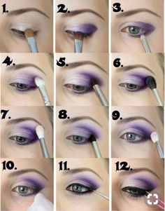 Saw this look and I HAD to share it! I’m excited to re do this look! (Not my photo) Purple Eyeliner Hooded Eyes, Purple Eye Makeup For Wedding, Step By Step Eyeshadow Looks, Purple Wedding Makeup The Bride, Purple Eyeshadow Tutorial, Purple Wedding Makeup, Purple Eye Makeup Tutorial, Eyeshadow Guide