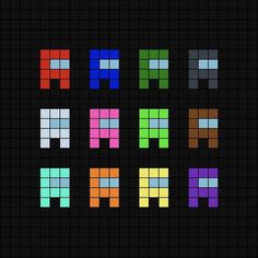 an old school pixel style game with different colors and numbers on the side, including one letter