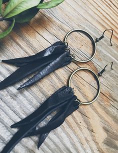 Leather Fringe Earrings, Crystal Goddess, Natural Boho, Brass Hoops, Boho Leather, Leather Fringe, Fringe Earrings, Earrings Etsy, Green Aventurine