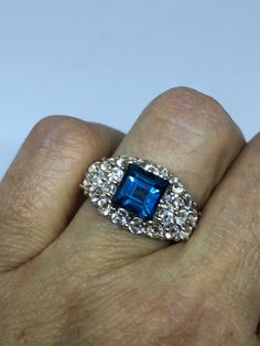 Vintage Genuine London Blue Topaz 925 Sterling Silver Ring https://www.etsy.com/listing/609116453/vintage-genuine-london-blue-topaz-925 Blue Princess Cut Sterling Silver Jewelry, Blue Princess Cut Jewelry With Diamond Accents, Blue Gemstone Jewelry With Princess Cut, Blue Gemstone Jewelry Princess Cut, Blue Princess Cut Gemstone Jewelry, Blue Princess Cut Diamond Jewelry, Blue Topaz Jewelry With Stone Setting, Blue Diamond Rings With Sparkling Stones, Blue Sparkling Stones Ring For Wedding