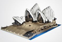 the sydney opera house model is made out of legos and has been designed to look like